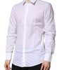 Dolce & Gabbana White Cotton GOLD Long Sleeves Formal Shirt