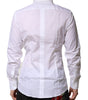Dolce & Gabbana White Cotton GOLD Long Sleeves Formal Shirt