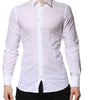Dolce & Gabbana White GOLD Long Sleeves Dress Men Formal Shirt