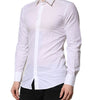 Dolce & Gabbana White GOLD Long Sleeves Dress Men Formal Shirt