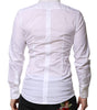 Dolce & Gabbana White GOLD Long Sleeves Dress Men Formal Shirt