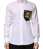Dolce & Gabbana White MARTINI Long Sleeves Men Formal Shirt