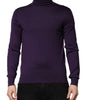 Dolce & Gabbana Purple Cashmere Turtleneck Pullover Sweater