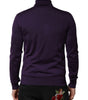 Dolce & Gabbana Purple Cashmere Turtleneck Pullover Sweater