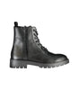 Calvin Klein Sleek Black Ankle Boots with Laces and Zip Detail
