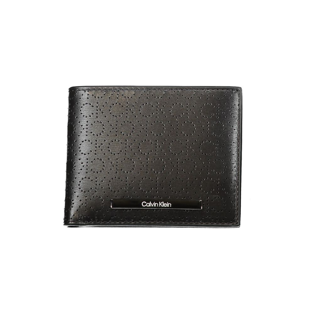 Portefeuille en cuir noir Calvin Klein
