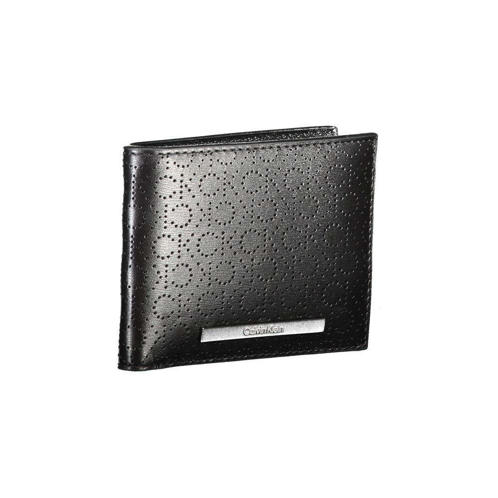 Portefeuille en cuir noir Calvin Klein