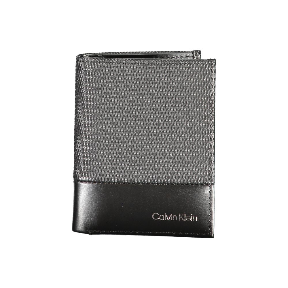 Portefeuille en cuir noir Calvin Klein