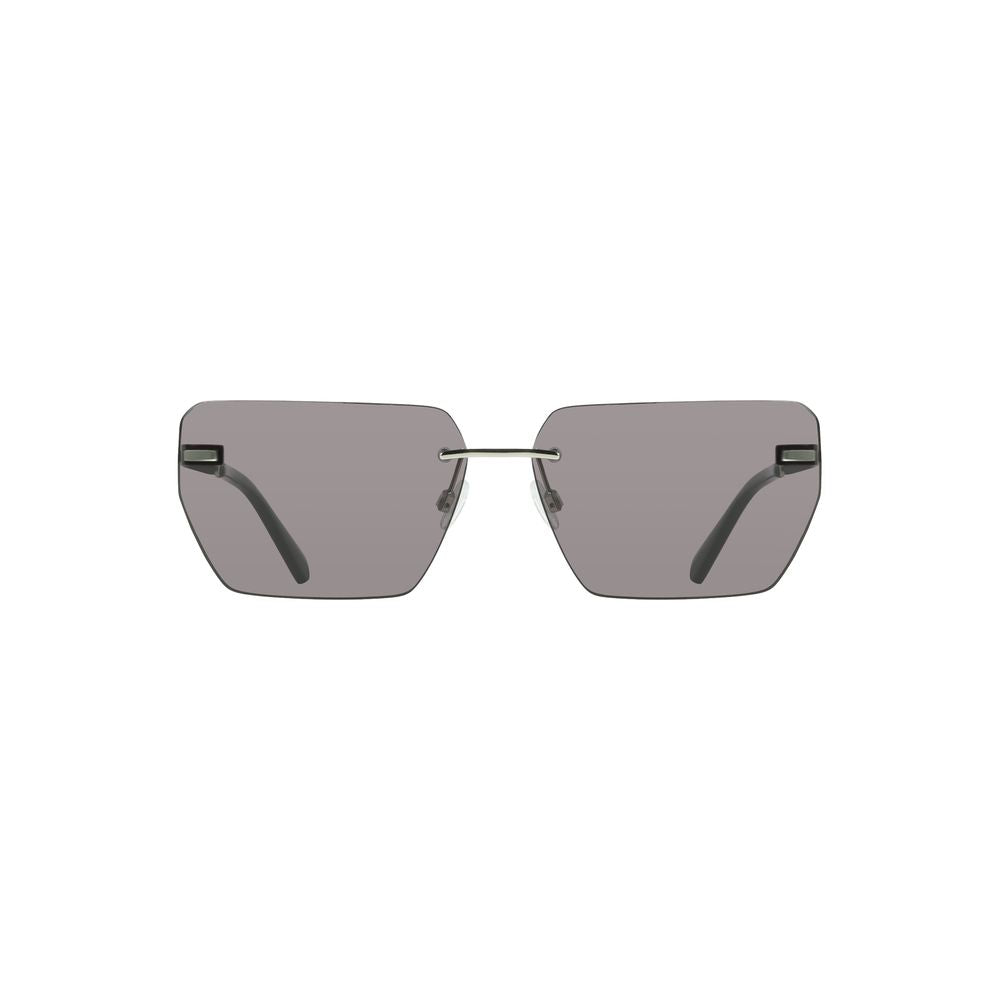 Lunettes de soleil Calvin Klein grises en métal pour homme