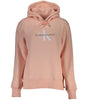 Calvin Klein Chic Pink Fleece Hooded Sweatshirt with Logo Embroidery