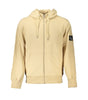 Calvin Klein Elegant Beige Zip Hooded Sweatshirt