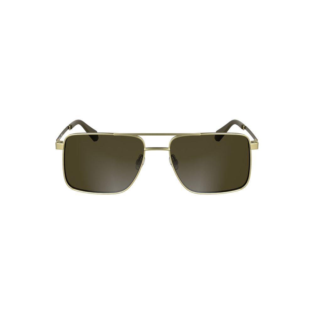 Lunettes de soleil Calvin Klein en métal doré pour homme
