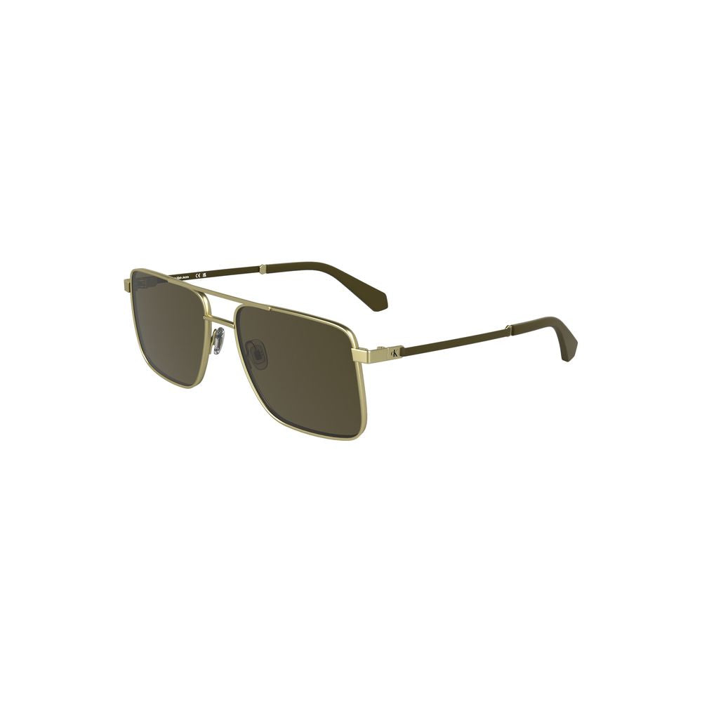 Lunettes de soleil Calvin Klein en métal doré pour homme