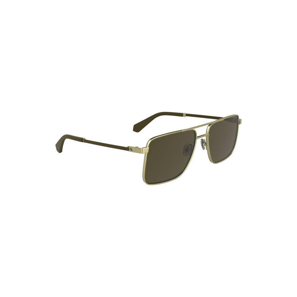 Lunettes de soleil Calvin Klein en métal doré pour homme