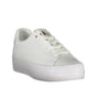 Calvin Klein Sleek White Lace-Up Sneakers with Contrast Detail