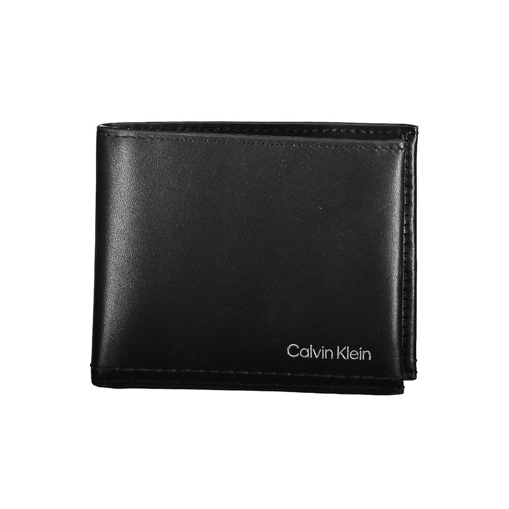 Portefeuille homme en cuir noir Calvin Klein