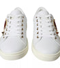 Baskets Dolce & Gabbana en cuir blanc et or avec cœur rouge