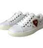 Baskets Dolce & Gabbana en cuir blanc et or avec cœur rouge