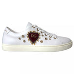 Baskets Dolce & Gabbana en cuir blanc et or avec cœur rouge
