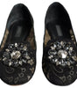 Ballerines plates en dentelle noire et cristaux Dolce & Gabbana