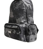 Dolce & Gabbana Gray Cotton Camouflage Logo Plaque Backpack Bag