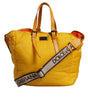 Dolce & Gabbana Yellow Orange Nylon Logo Plaque Hand Shoulder Tote Bag