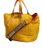 Dolce & Gabbana Yellow Orange Nylon Logo Plaque Hand Shoulder Tote Bag