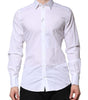 Dolce & Gabbana White Cotton GOLD Long Sleeves Formal Shirt