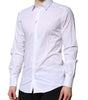 Dolce & Gabbana White Cotton GOLD Long Sleeves Formal Shirt