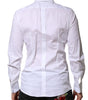 Dolce & Gabbana White Cotton GOLD Long Sleeves Formal Shirt