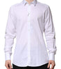 Dolce & Gabbana White Cotton GOLD Long Sleeves Formal Shirt