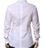 Dolce & Gabbana White Cotton Long Sleeves GOLD Formal Shirt