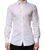 Dolce & Gabbana White Cotton GOLD Long Sleeves Formal Shirt