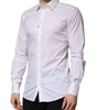 Dolce & Gabbana White Cotton GOLD Long Sleeves Formal Shirt