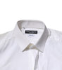 Dolce & Gabbana White Cotton GOLD Long Sleeves Formal Shirt