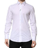Dolce & Gabbana White Cotton GOLD Long Sleeves Formal Shirt