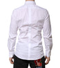Dolce & Gabbana White Cotton GOLD Long Sleeves Formal Shirt