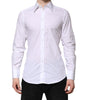 Dolce & Gabbana White Cotton GOLD Long Sleeves Formal Shirt