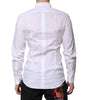 Dolce & Gabbana White Cotton GOLD Long Sleeves Formal Shirt