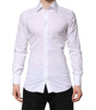 Dolce & Gabbana White Cotton GOLD Long Sleeves Formal Shirt