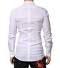 Dolce & Gabbana White Cotton GOLD Long Sleeves Formal Shirt