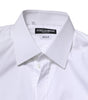 Dolce & Gabbana White Cotton GOLD Long Sleeves Formal Shirt