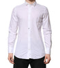 Dolce & Gabbana White Cotton GOLD Long Sleeves Formal Shirt
