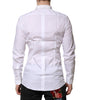 Dolce & Gabbana White Cotton GOLD Long Sleeves Formal Shirt
