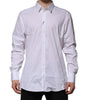Dolce & Gabbana White Cotton GOLD Long Sleeves Formal Shirt