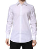 Dolce & Gabbana White Cotton GOLD Long Sleeves Formal Shirt