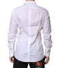 Dolce & Gabbana White Cotton GOLD Long Sleeves Formal Shirt