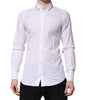 Dolce & Gabbana White Cotton GOLD Long Sleeves Formal Shirt