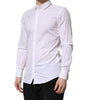 Dolce & Gabbana White Cotton GOLD Long Sleeves Formal Shirt