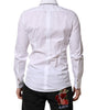 Dolce & Gabbana White Cotton GOLD Long Sleeves Formal Shirt
